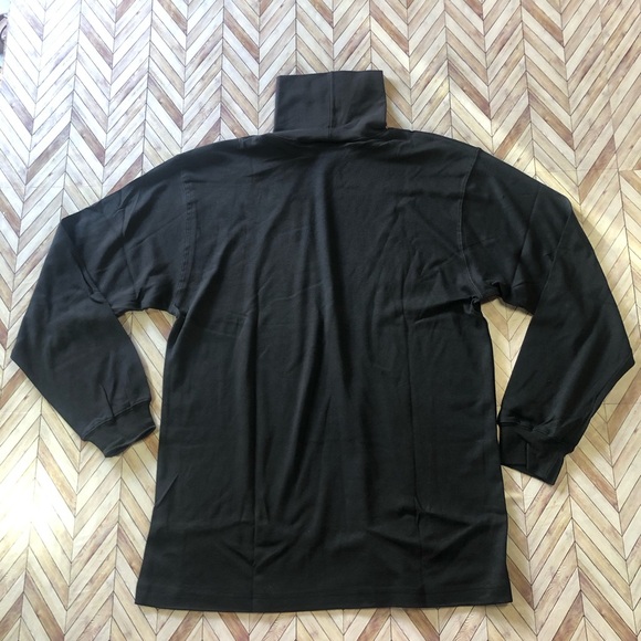 VTG Varsity by Saville Row Black Turtle Neck 100% Cotton Men’s Size L. Sm Hole - Picture 3 of 7